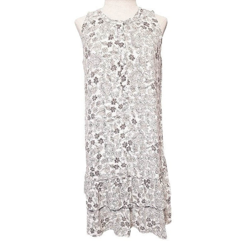 Loft shift dress size Small floral ruffle hem‎